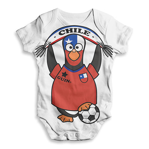 Chile Guin Penguin Soccer Fan Baby Unisex ALL-OVER PRINT Baby Grow Bodysuit