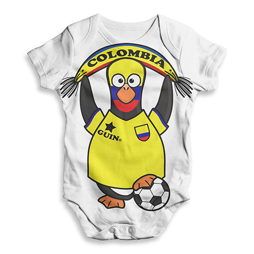 Columbia Guin Penguin Soccer Fan Baby Unisex ALL-OVER PRINT Baby Grow Bodysuit