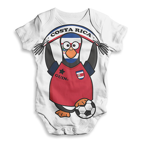 Costa Rica Guin Penguin Soccer Fan Baby Unisex ALL-OVER PRINT Baby Grow Bodysuit