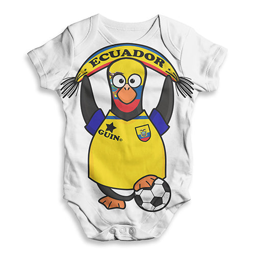 Ecuador Guin Penguin Soccer Fan Baby Unisex ALL-OVER PRINT Baby Grow Bodysuit
