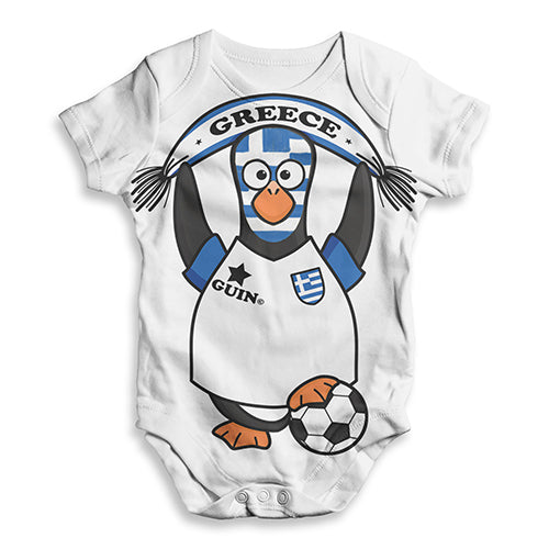 Greece Guin Penguin Soccer Fan Baby Unisex ALL-OVER PRINT Baby Grow Bodysuit