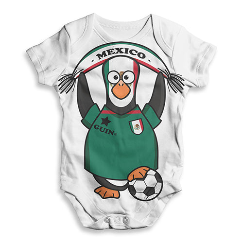 Mexico Guin Penguin Soccer Fan Baby Unisex ALL-OVER PRINT Baby Grow Bodysuit