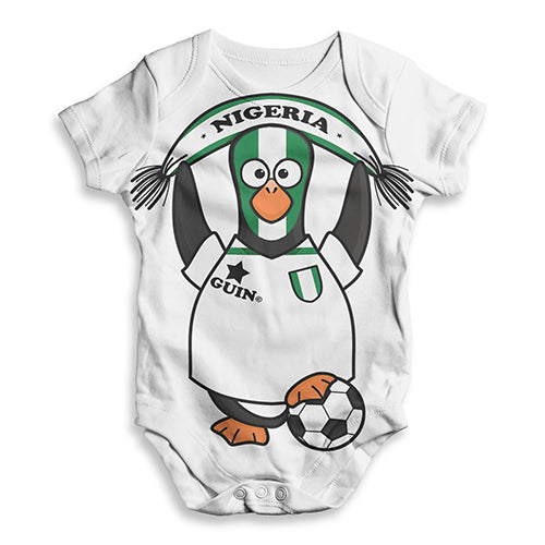 Nigeria Guin Penguin Soccer Fan Baby Unisex ALL-OVER PRINT Baby Grow Bodysuit