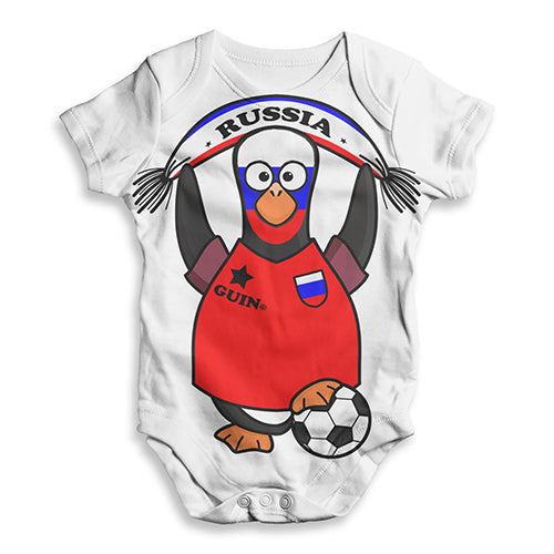 Russia Guin Penguin Soccer Fan Baby Unisex ALL-OVER PRINT Baby Grow Bodysuit