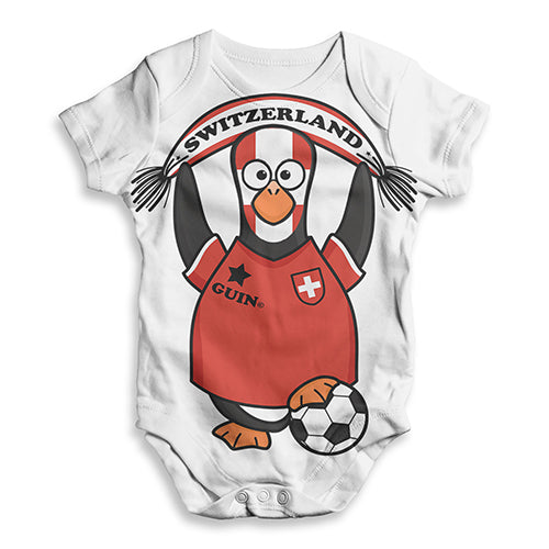 Switzerland Guin Penguin Soccer Fan Baby Unisex ALL-OVER PRINT Baby Grow Bodysuit