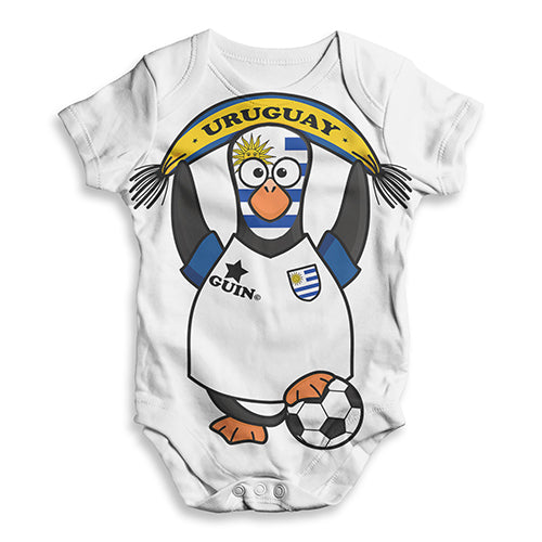 Uruguay Guin Penguin Soccer Fan Baby Unisex ALL-OVER PRINT Baby Grow Bodysuit