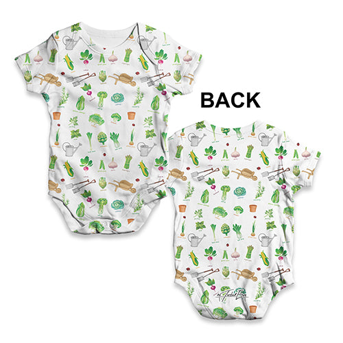 Gardening Symbols and Elements Baby Unisex ALL-OVER PRINT Baby Grow Bodysuit