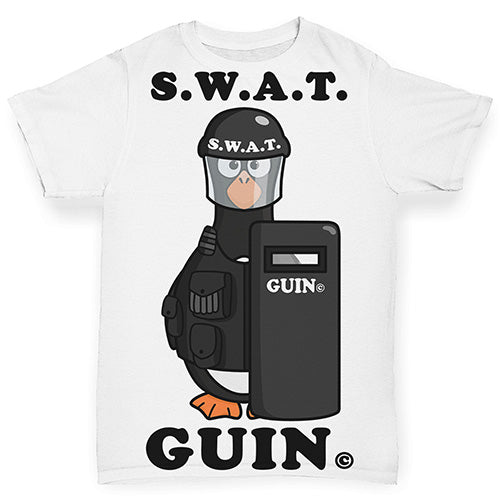 Baby Girl Clothes Guin The Penguin SWAT Team Baby Toddler ALL-OVER PRINT Baby T-shirt 12-18 Months White