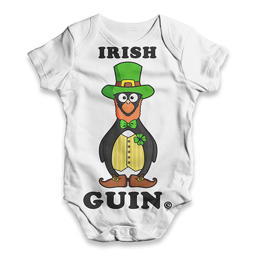Baby Boy Clothes Irish Leprechaun Guin The Penguin Baby Unisex ALL-OVER PRINT Baby Grow Bodysuit 12-18 Months White