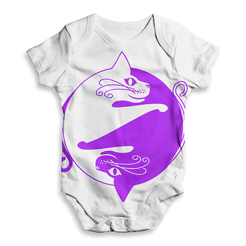 Cat Yin And Yang Baby Unisex ALL-OVER PRINT Baby Grow Bodysuit