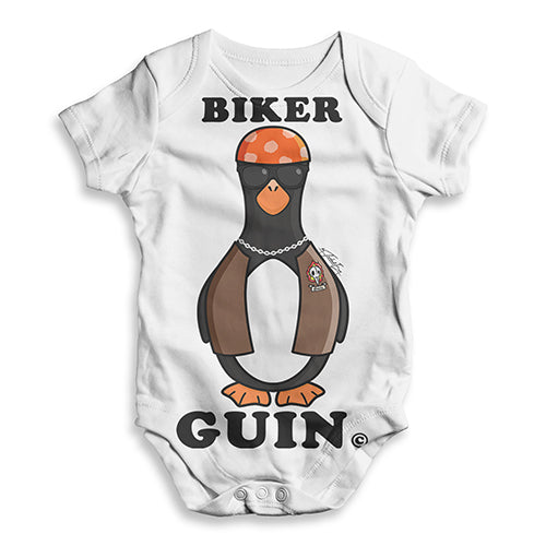 Biker Guin The Penguin Baby Unisex ALL-OVER PRINT Baby Grow Bodysuit