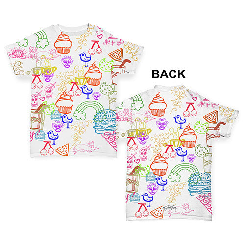 Doodle Stamps Baby Toddler ALL-OVER PRINT Baby T-shirt