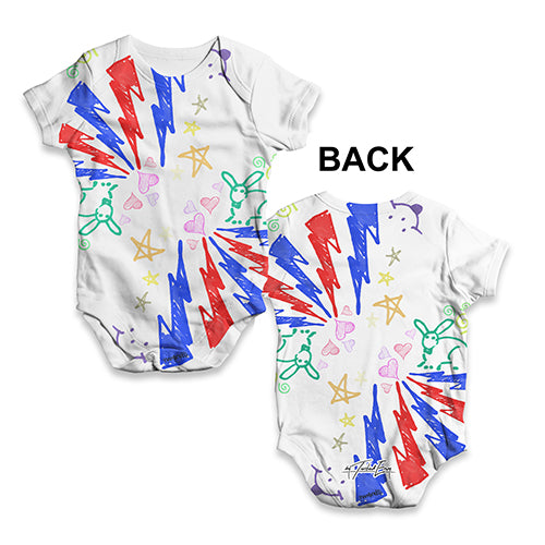 Love Rabbits Doodles Baby Unisex ALL-OVER PRINT Baby Grow Bodysuit