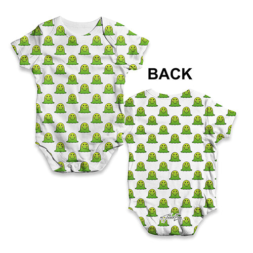 Green Emoji Blob Monster Baby Unisex ALL-OVER PRINT Baby Grow Bodysuit