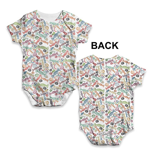 Candy Doodles Baby Unisex ALL-OVER PRINT Baby Grow Bodysuit