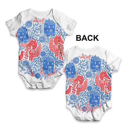 The Bird And Fox Baby Unisex ALL-OVER PRINT Baby Grow Bodysuit