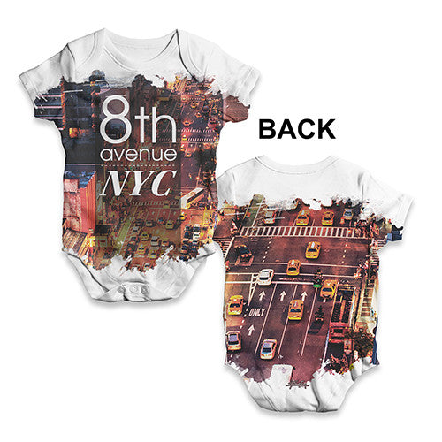 8th Avenue NYC New York Baby Unisex ALL-OVER PRINT Baby Grow Bodysuit