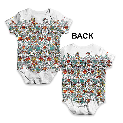 Vintage Peacock Pattern Baby Unisex ALL-OVER PRINT Baby Grow Bodysuit