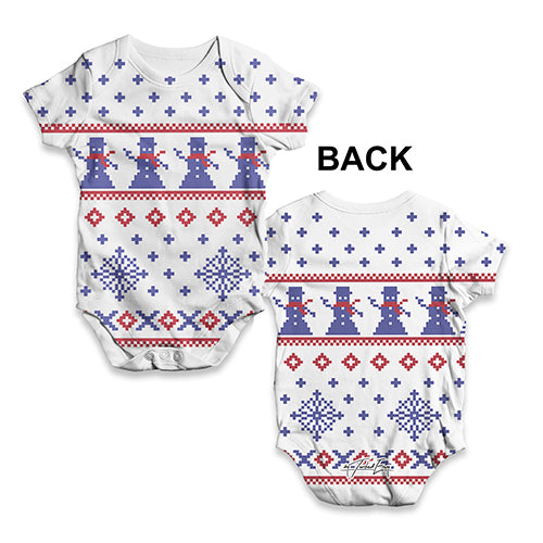 Christmas Snowman Pattern Baby Unisex ALL-OVER PRINT Baby Grow Bodysuit
