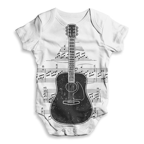 Guitar Music Notes Star Baby Unisex ALL-OVER PRINT Baby Grow Bodysuit