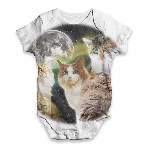 Three Cats Moon Baby Unisex ALL-OVER PRINT Baby Grow Bodysuit