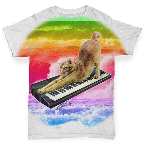 Keyboard Rainbow Cat Baby Toddler ALL-OVER PRINT Baby T-shirt