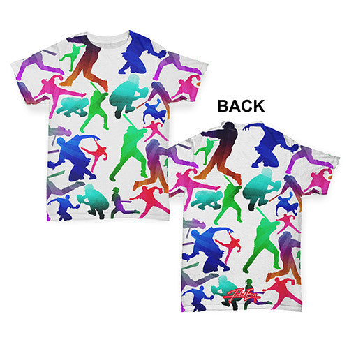 Baseball Players Silhouettes Baby Toddler ALL-OVER PRINT Baby T-shirt