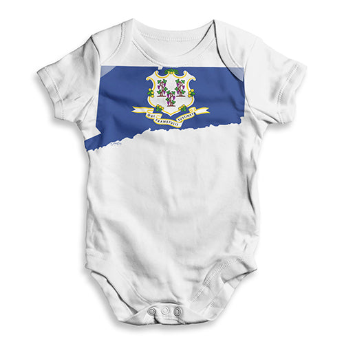 USA States and Flags Connecticut Baby Unisex ALL-OVER PRINT Baby Grow Bodysuit