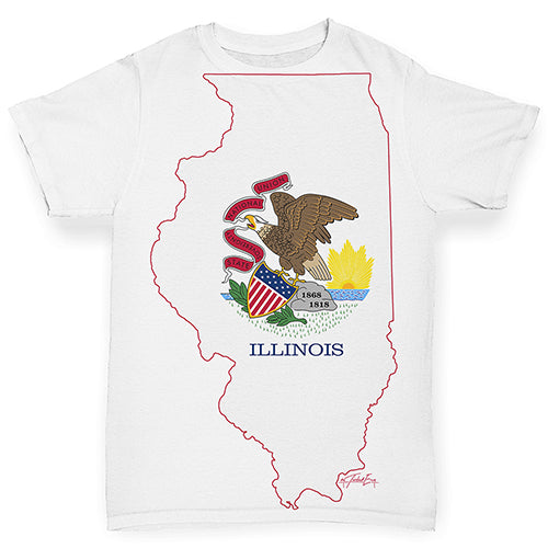 USA States and Flags Illinois Baby Toddler ALL-OVER PRINT Baby T-shirt