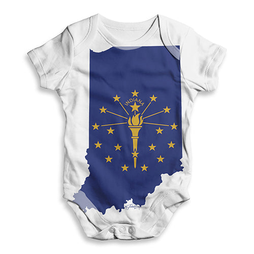USA States and Flags Indiana Baby Unisex ALL-OVER PRINT Baby Grow Bodysuit