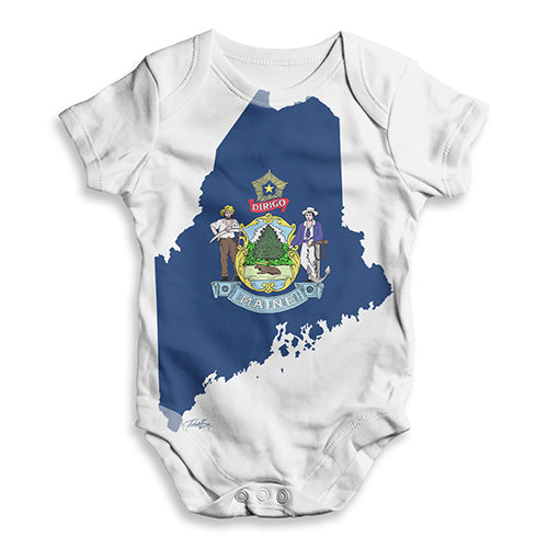 USA States and Flags Maine Baby Unisex ALL-OVER PRINT Baby Grow Bodysuit