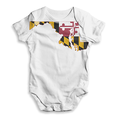 USA States and Flags Maryland Baby Unisex ALL-OVER PRINT Baby Grow Bodysuit