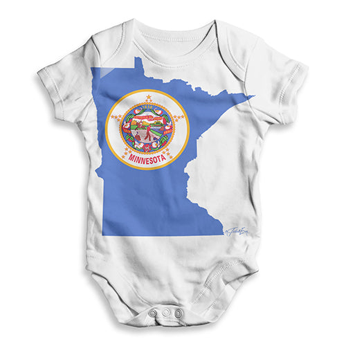 USA States and Flags Minnesota Baby Unisex ALL-OVER PRINT Baby Grow Bodysuit
