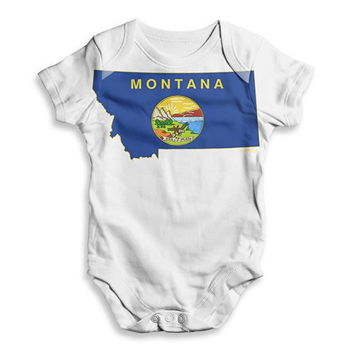 USA States and Flags Montana Baby Unisex ALL-OVER PRINT Baby Grow Bodysuit