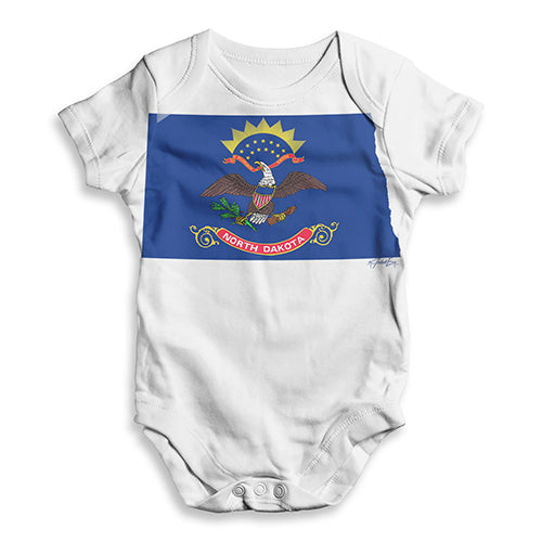 USA States and Flags North Dakota Baby Unisex ALL-OVER PRINT Baby Grow Bodysuit