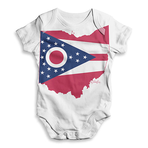 USA States and Flags Ohio Baby Unisex ALL-OVER PRINT Baby Grow Bodysuit