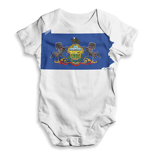 USA States and Flags Pennsylvania Baby Unisex ALL-OVER PRINT Baby Grow Bodysuit