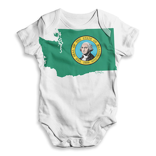 USA States and Flags Washington Baby Unisex ALL-OVER PRINT Baby Grow Bodysuit