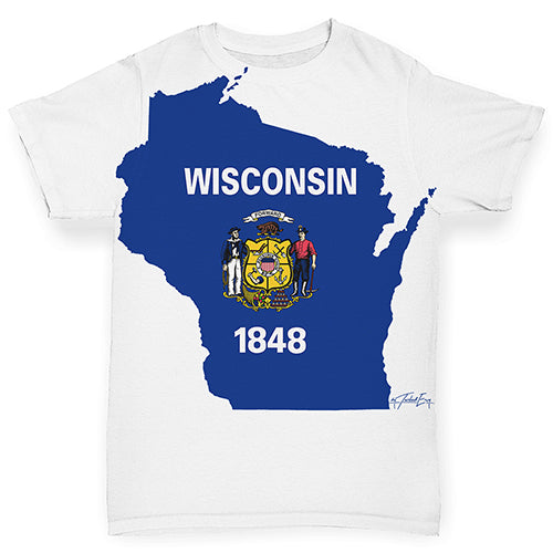 USA States and Flags Wisconsin Baby Toddler ALL-OVER PRINT Baby T-shirt