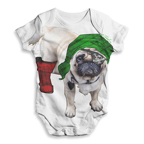One-Eyed Pirate Pug Baby Unisex ALL-OVER PRINT Baby Grow Bodysuit