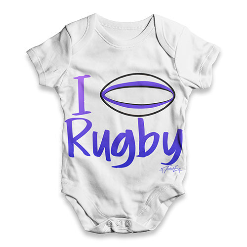 I Love Rugby Baby Unisex ALL-OVER PRINT Baby Grow Bodysuit