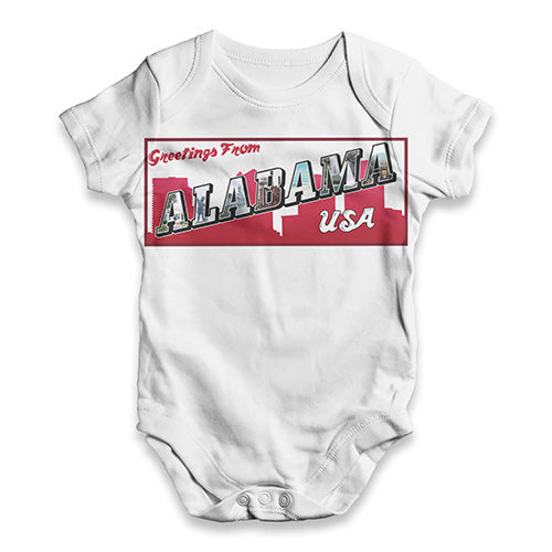 Greetings From Alabama USA Baby Unisex ALL-OVER PRINT Baby Grow Bodysuit