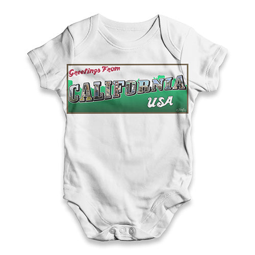 Greetings From California USA Baby Unisex ALL-OVER PRINT Baby Grow Bodysuit