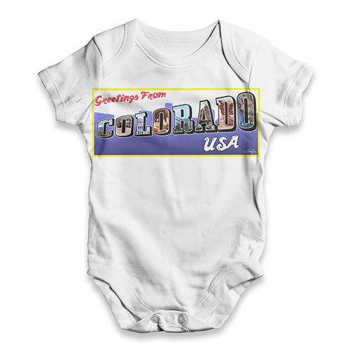 Greetings From Colorado USA Baby Unisex ALL-OVER PRINT Baby Grow Bodysuit