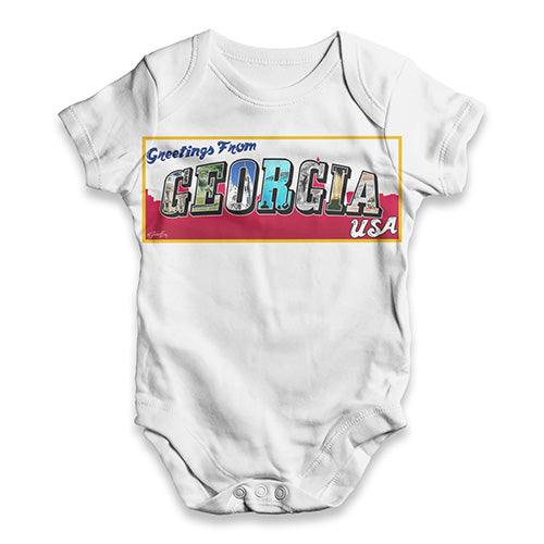 Greetings From Georgia Baby Unisex ALL-OVER PRINT Baby Grow Bodysuit