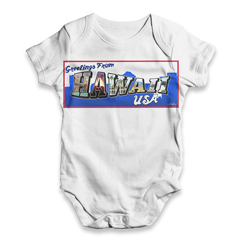 Greetings From Hawaii Baby Unisex ALL-OVER PRINT Baby Grow Bodysuit