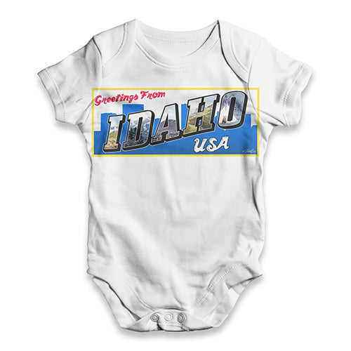 Greetings From Idaho Baby Unisex ALL-OVER PRINT Baby Grow Bodysuit