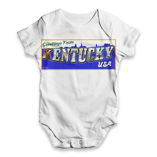 Greetings From Kentucky Baby Unisex ALL-OVER PRINT Baby Grow Bodysuit