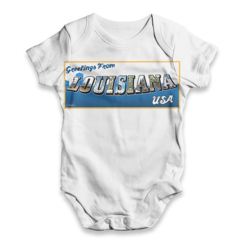 Greetings From Louisiana Baby Unisex ALL-OVER PRINT Baby Grow Bodysuit