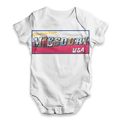 Greetings From Missouri USA Baby Unisex ALL-OVER PRINT Baby Grow Bodysuit